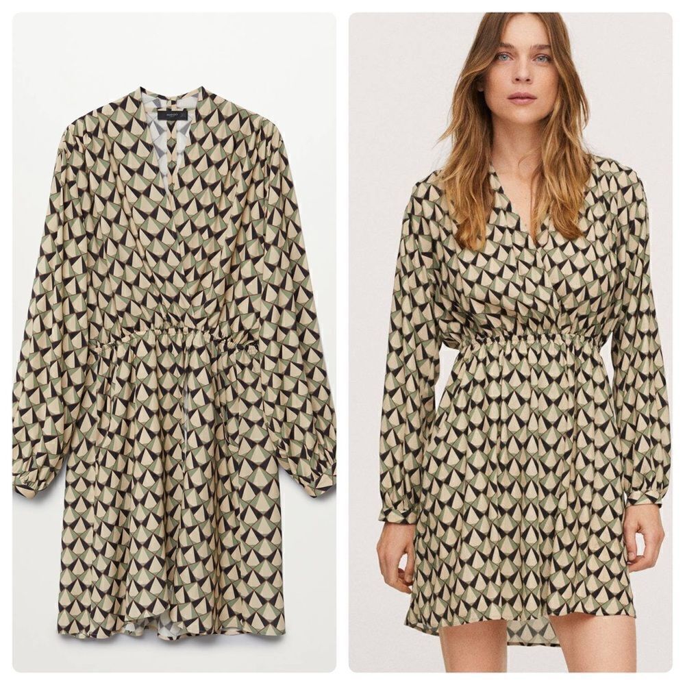 Mango Printed Wrap Dress New